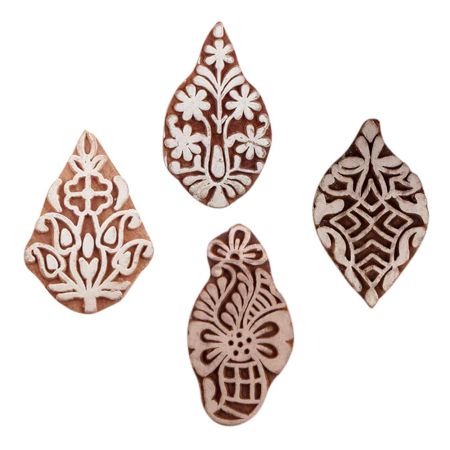 Set of 4 Piece New Mix Wooden Printing Blocks